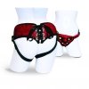 Sportsheets Red Lace Corsette Strap-On - majtki z gorsetem do strapona